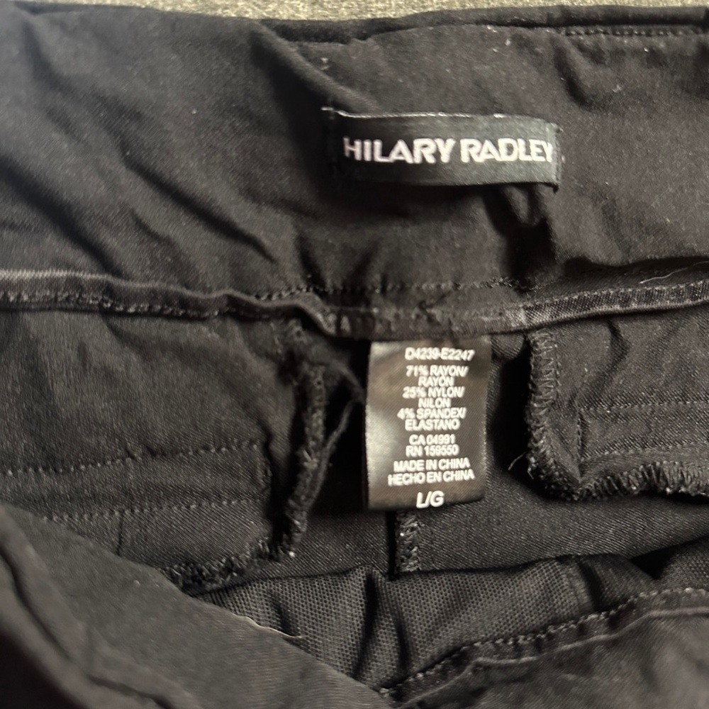 Hilary Radley Black Pull On Dress Pants Size Large Stretch Career - Picture 2 of 3